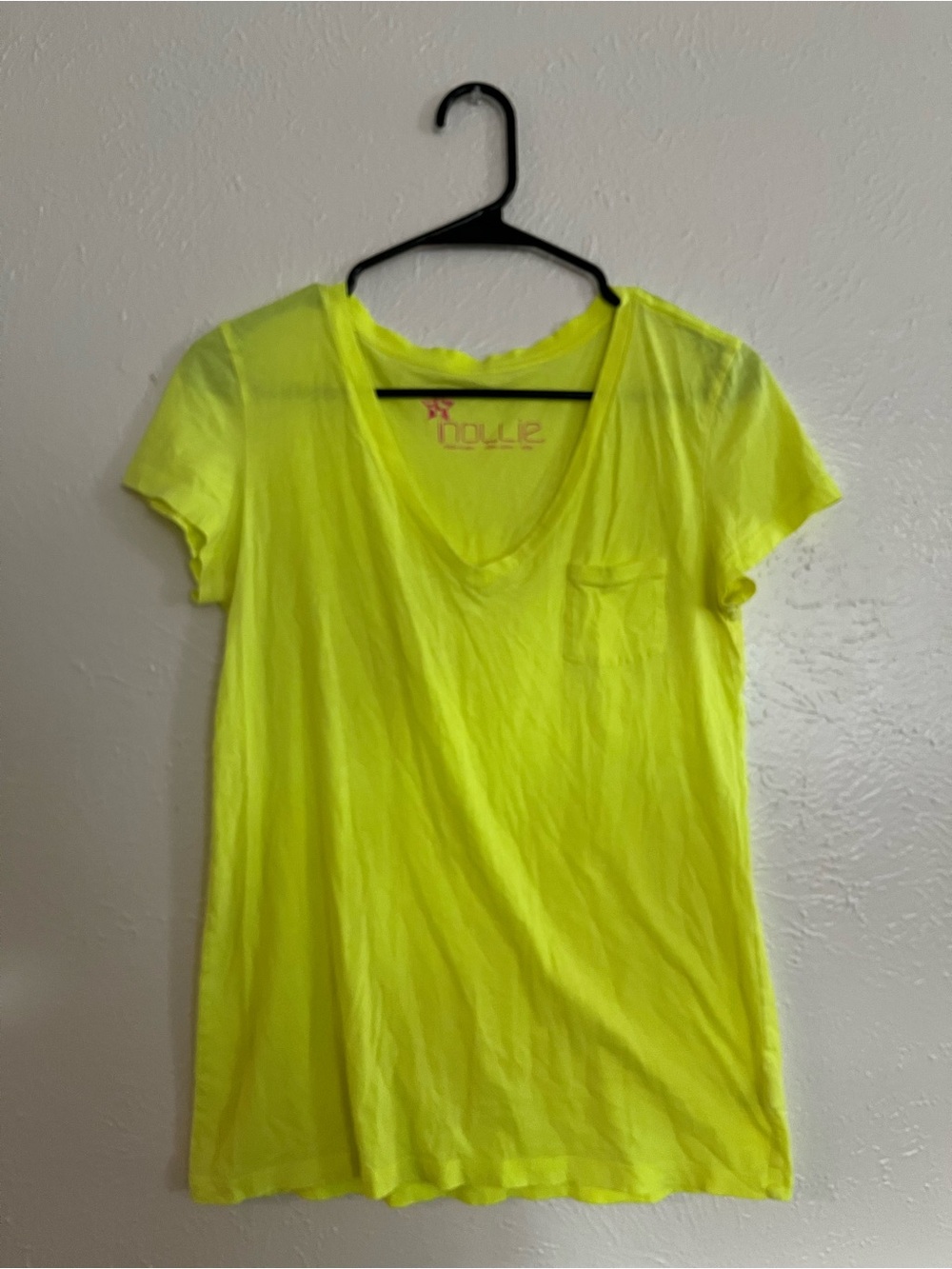 Nollie PacSun Neon Yellow V-Neck Pocket Tee